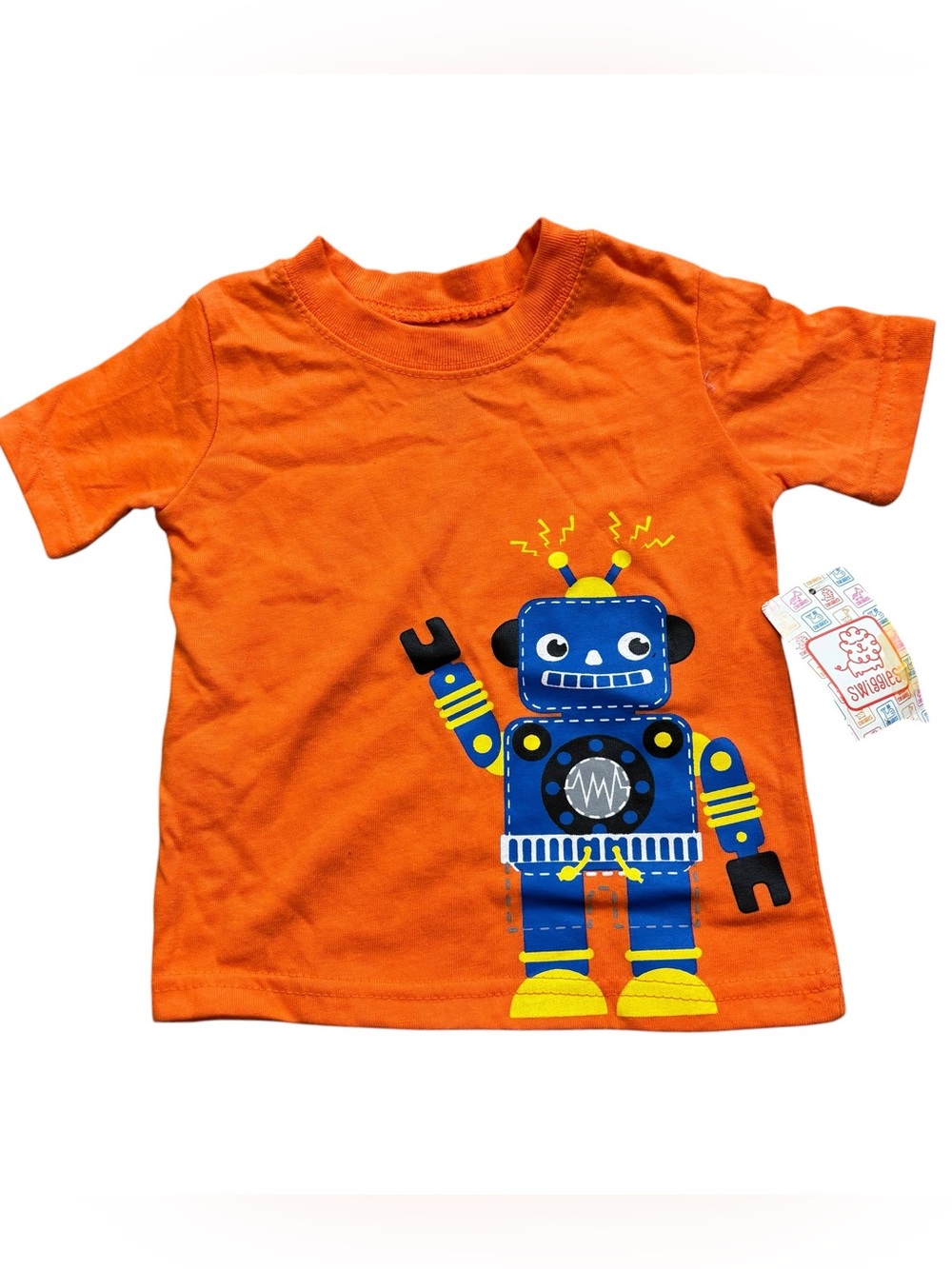 Brand new with Tags Swiggles Brand Orange Robot T-Shirt Size 12 Months